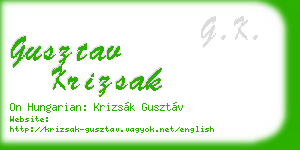 gusztav krizsak business card