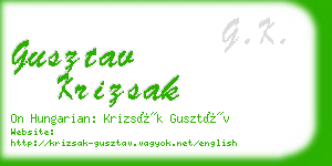 gusztav krizsak business card